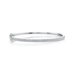 0.52CT 14K W/G DIAMOND PAVE BANGLE