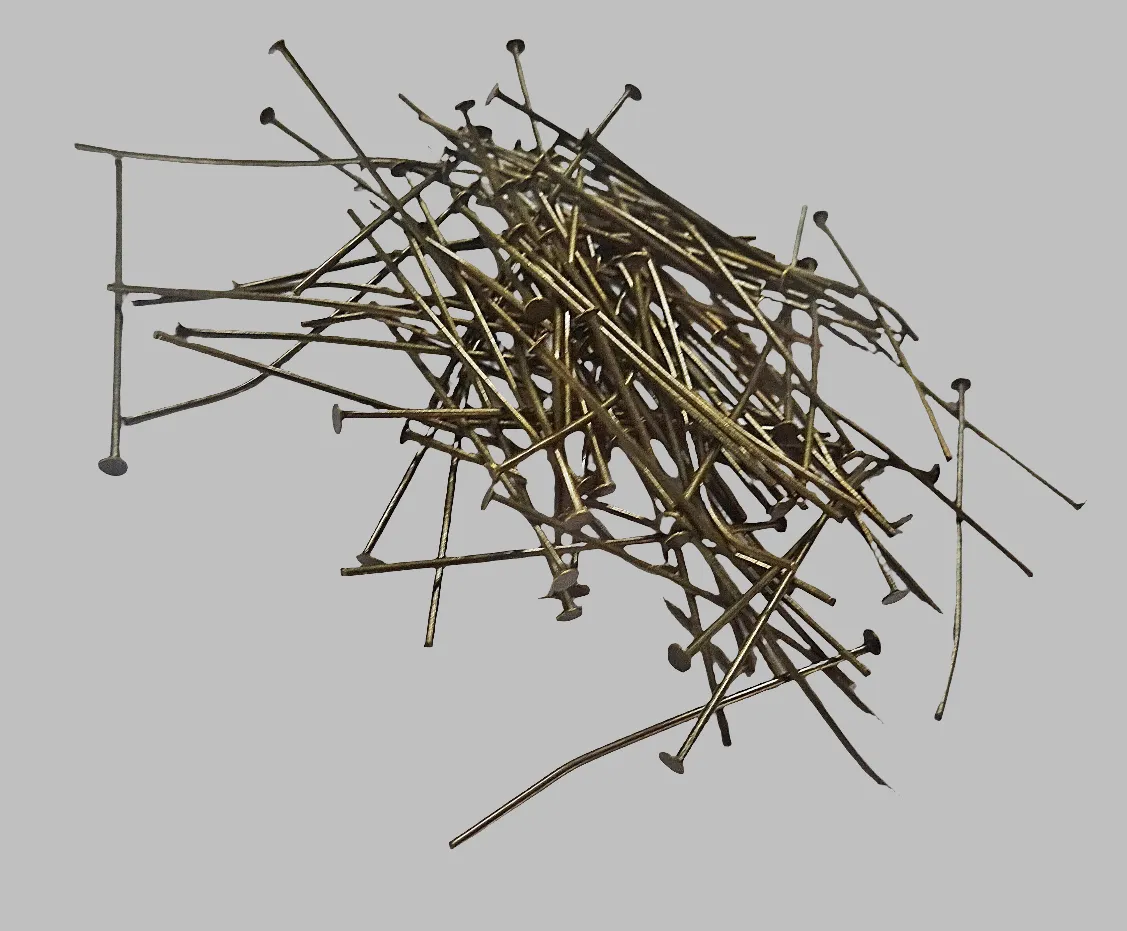 100 x 38 mm 1.5" Headed Pins Antique Brass for Chandelier Links Glass Droplets Crystals Beads Drops