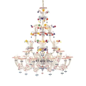 12 4 4 Light Rezzonico Chandelier with Polychrome Flowers