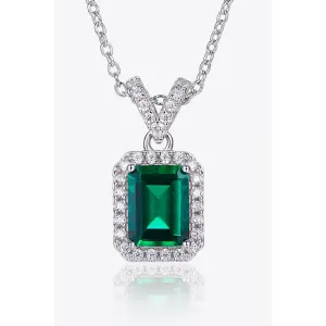 1.25 Carat Lab-Grown Emerald Pendant Necklace