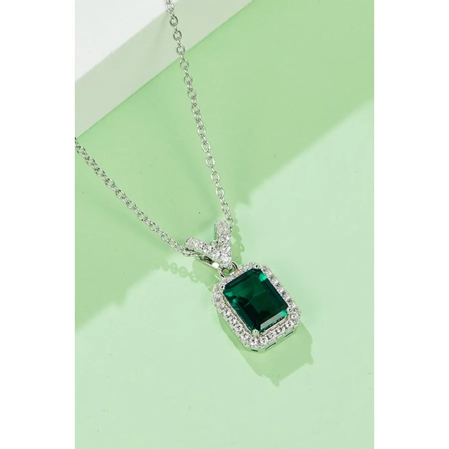 1.25 Carat Lab-Grown Emerald Pendant Necklace