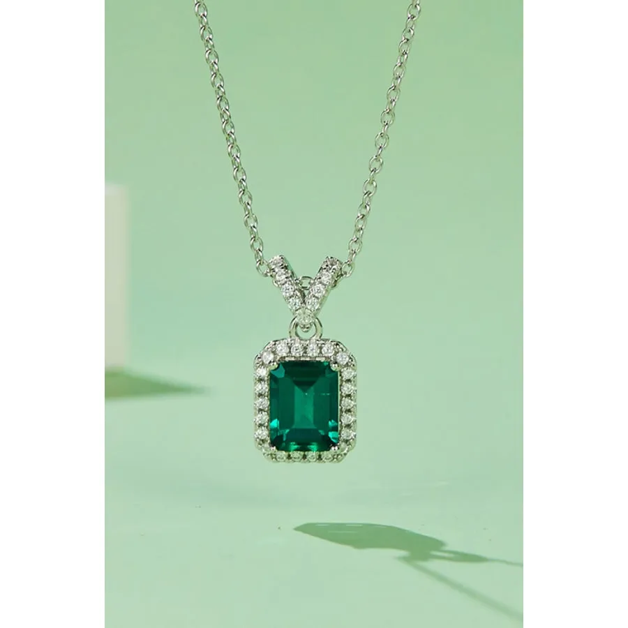 1.25 Carat Lab-Grown Emerald Pendant Necklace