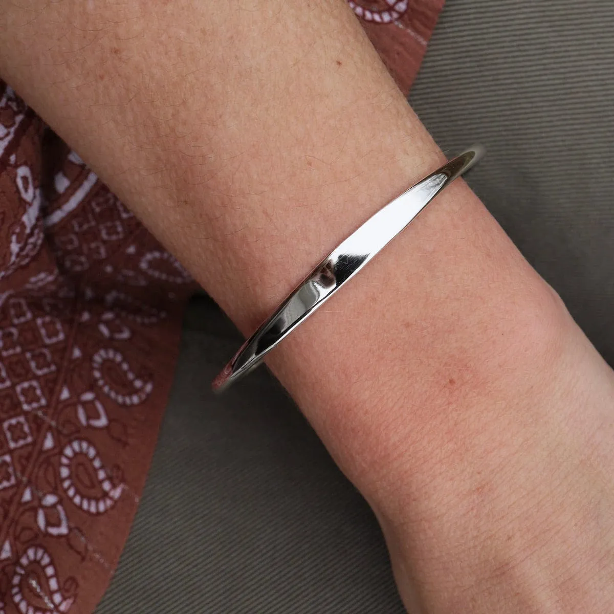 1/2" Simple Tapered Heavy Sterling Silver Cuff