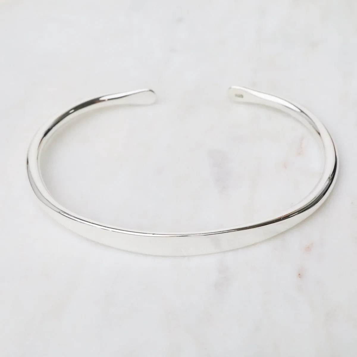 1/2" Simple Tapered Heavy Sterling Silver Cuff