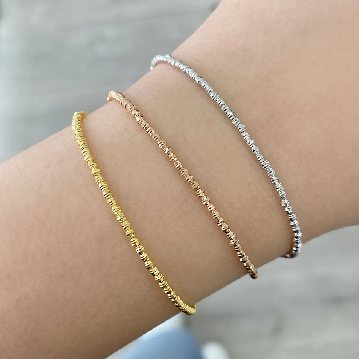 14K Gold Moon Cut Bracelet