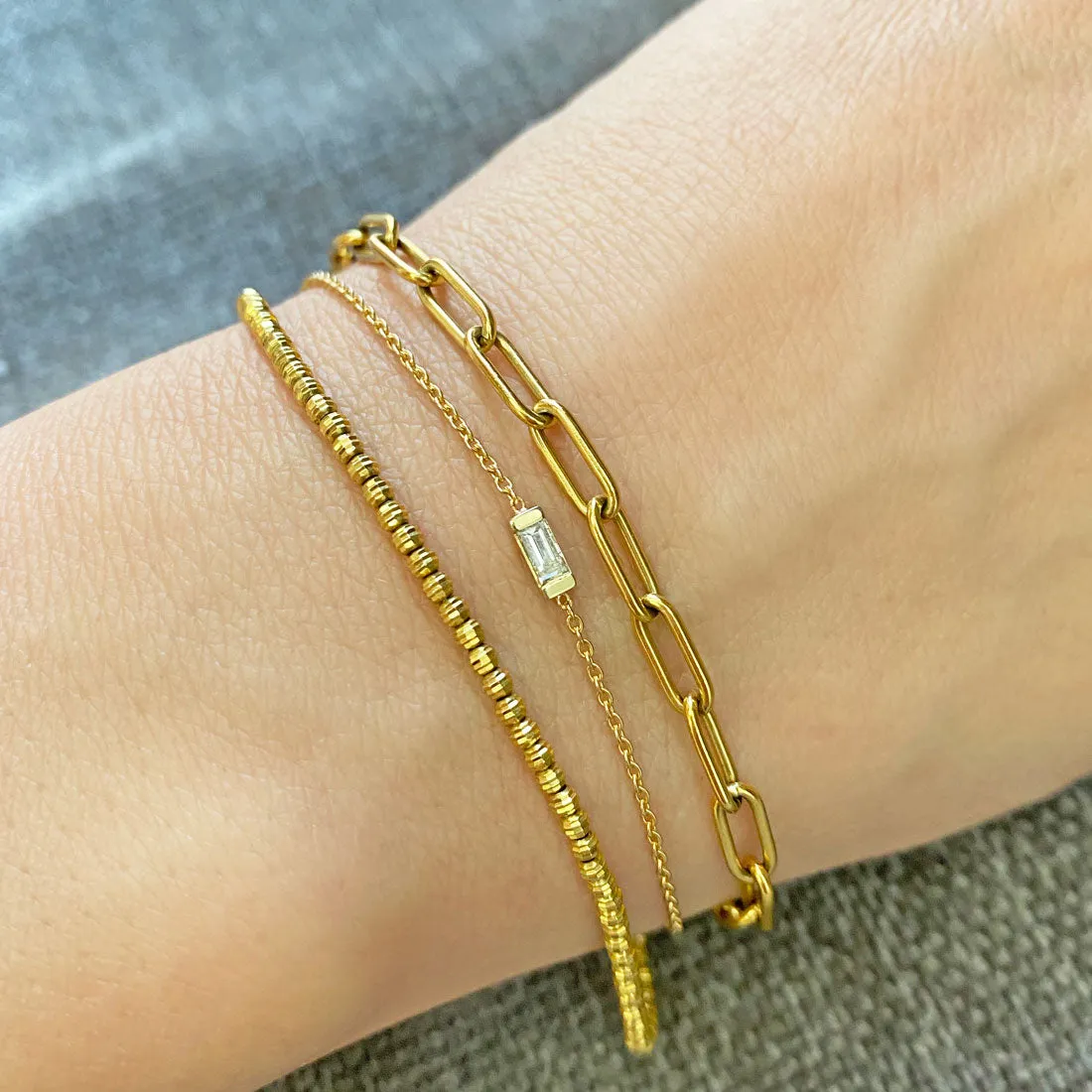 14K Gold Moon Cut Bracelet