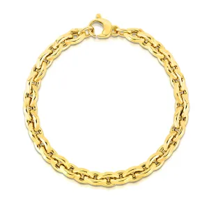 14K Gold Polished Facet Rolo Chain