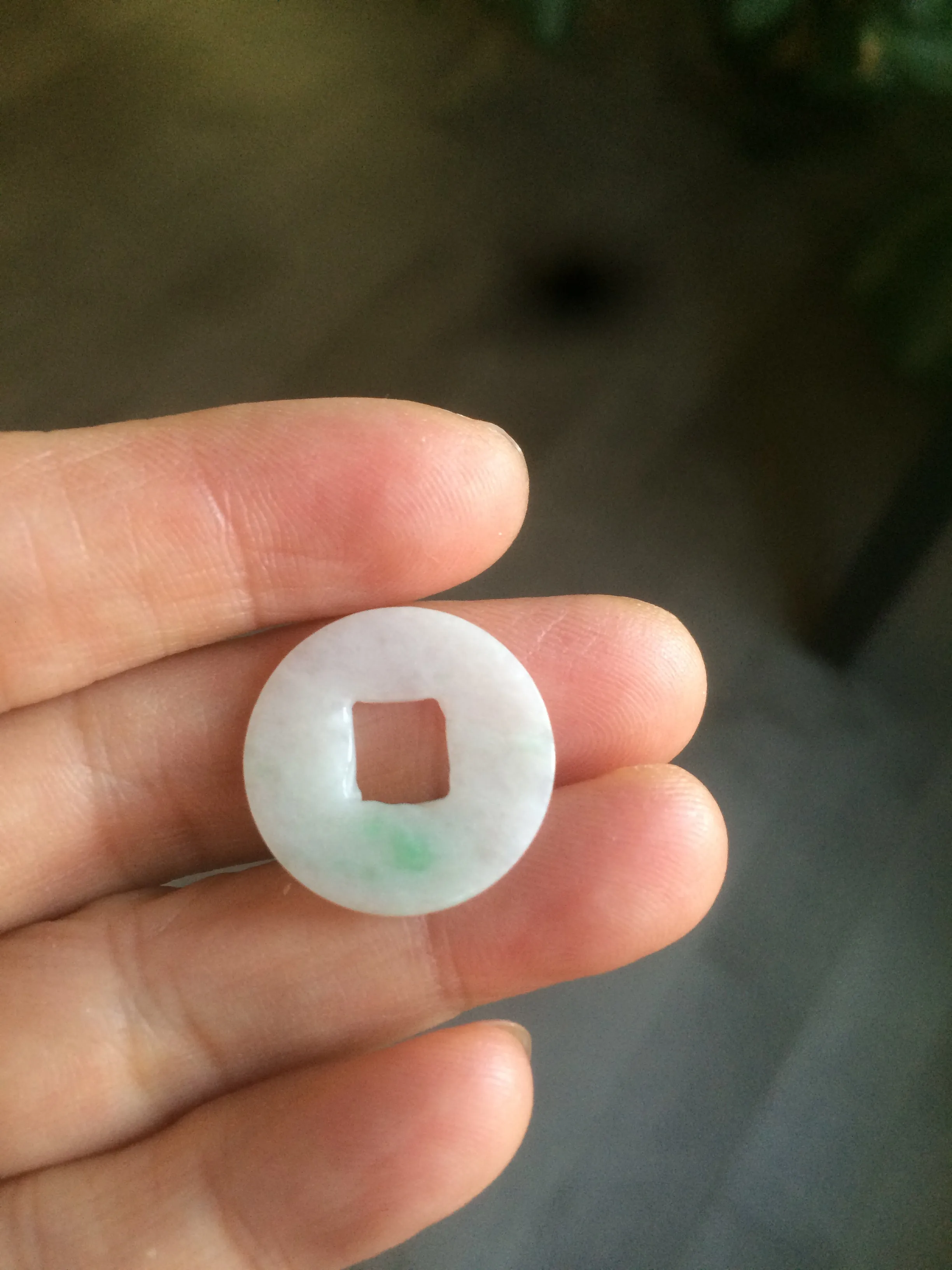 18-19.6mm Type A 100% Natural sunny green/ light purple/white Jadeite Jade ancient Chinese coin pendant group AT75