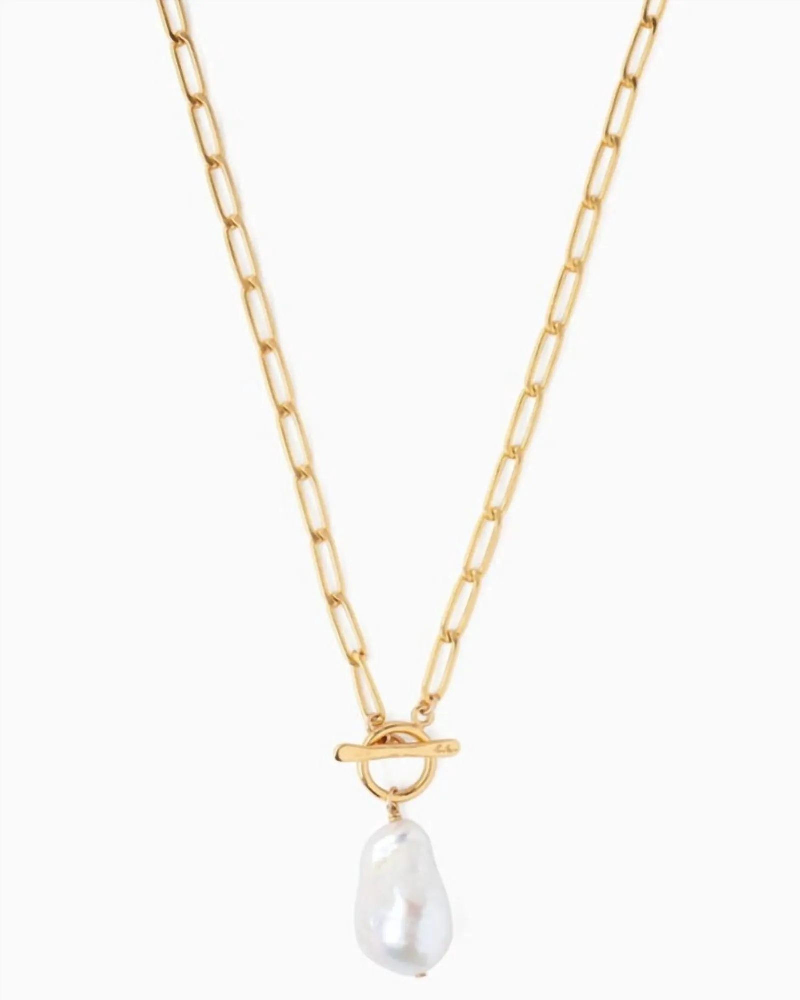 18K Gold Necklace With Freshwater Pearl in Gold | Gold