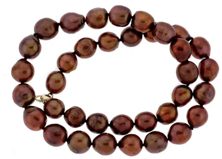 18" Chocolate Nucleated Pearl Necklace (SKU: 190870)