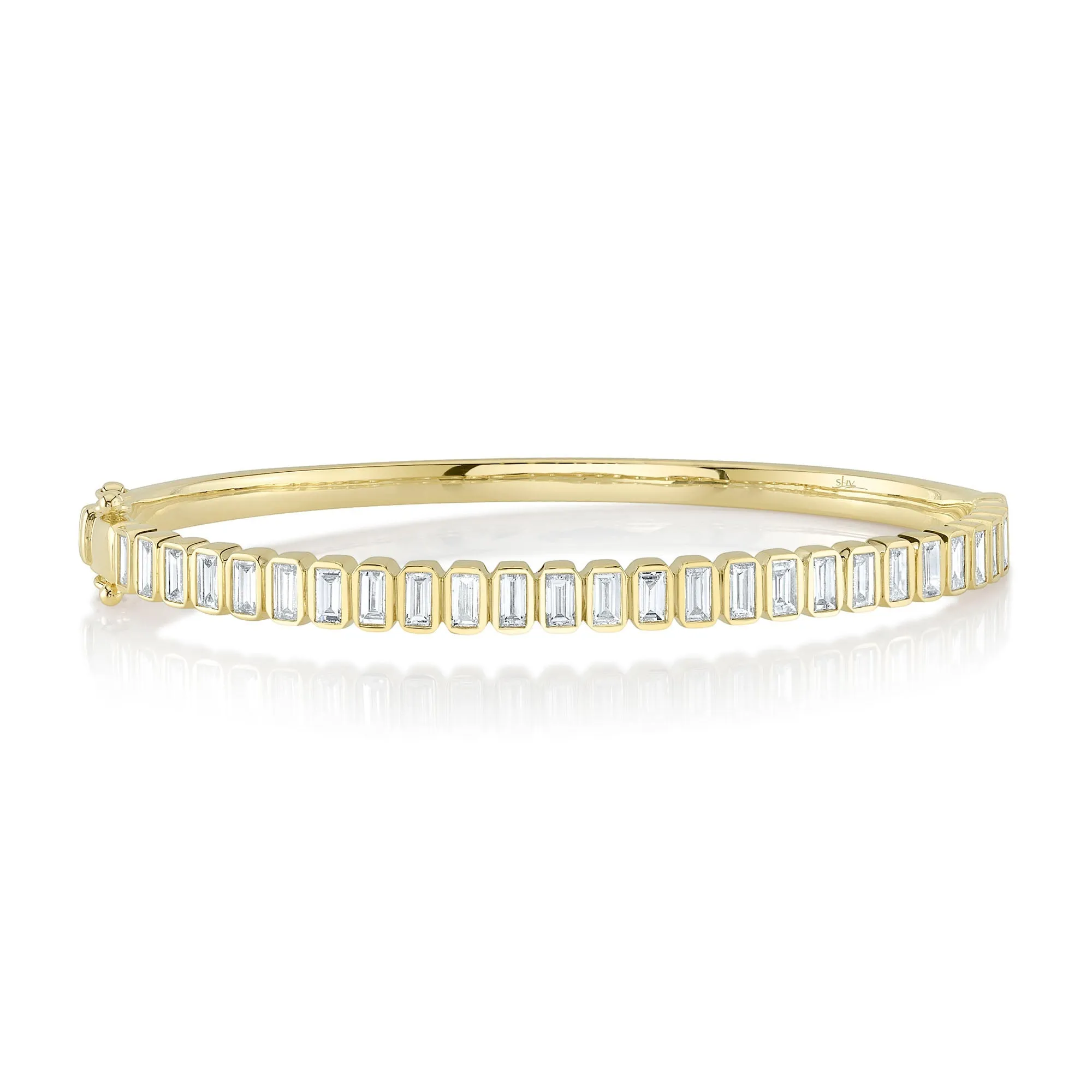 1.90CT 14K Y/G DIAMOND BAGUETTE BANGLE