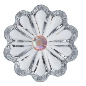 35 mm Clear Rosette with Rhinestone (Box of 6) Magnetic Chandelier Crystal TrimKit®