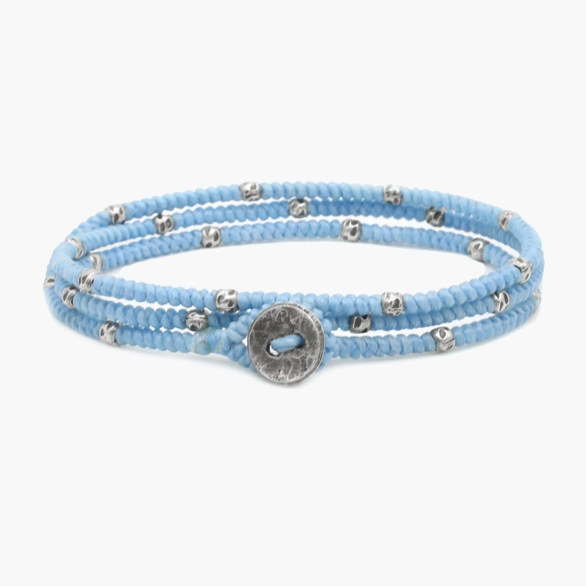 3mm Triple Wrap "Kamasan" Braided Bracelet (Light Blue)