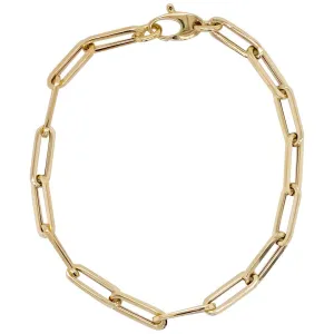 4.2mm Gold Paperclip Bracelet 7.5 Inch