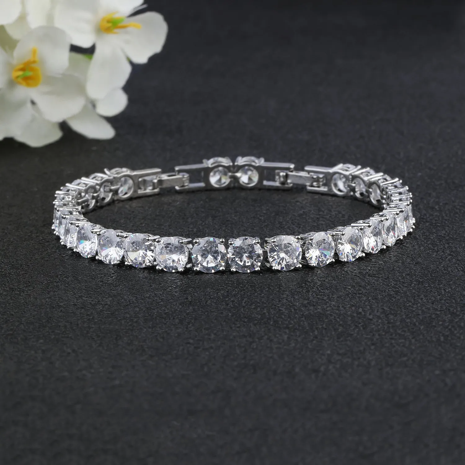 5A Cubic Zirconia Crystals Bracelet Chains  for Women CK10007