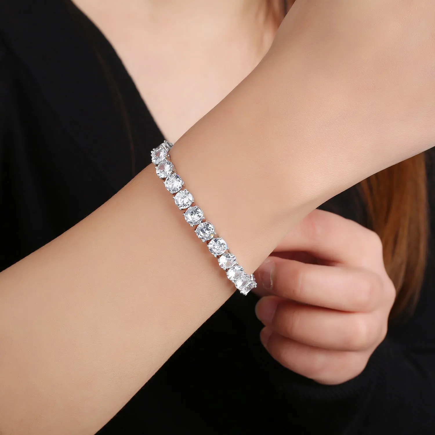 5A Cubic Zirconia Crystals Bracelet Chains  for Women CK10007