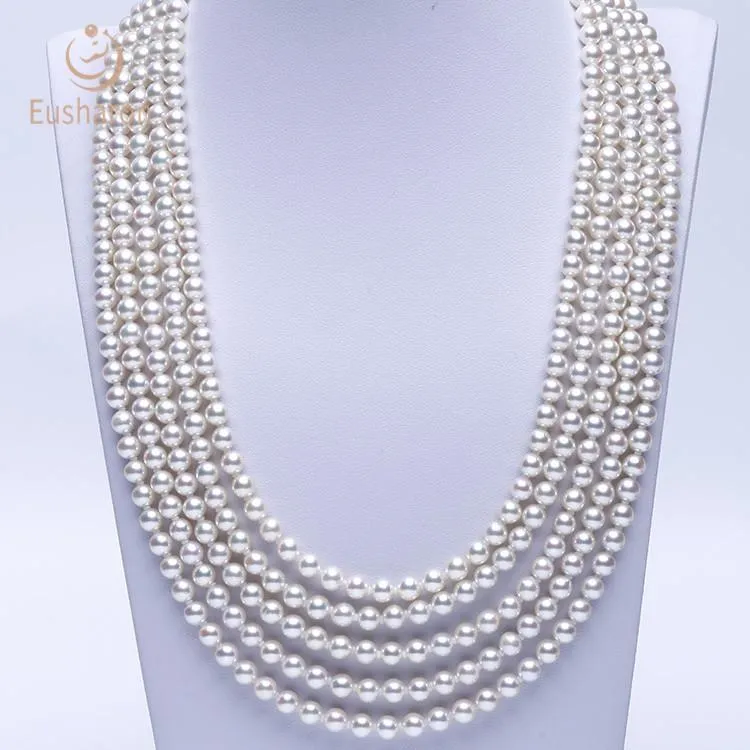 5mm Five Strands Akoya Pearl Necklace