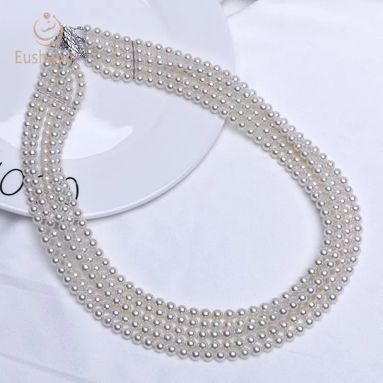 5mm Five Strands Akoya Pearl Necklace