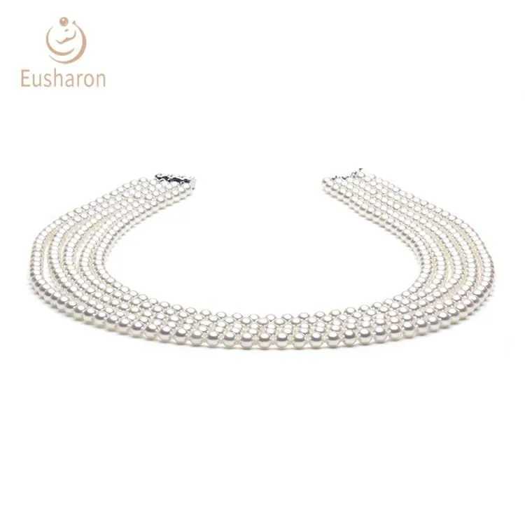 5mm Five Strands Akoya Pearl Necklace