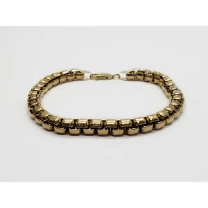 7.2mm Wide Round Box Chain Bracelet 10k Gold 46.5 Grams