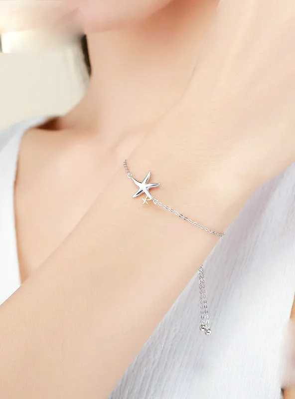 925 Sterling Silver Starfish Fairy Tale Chain Link