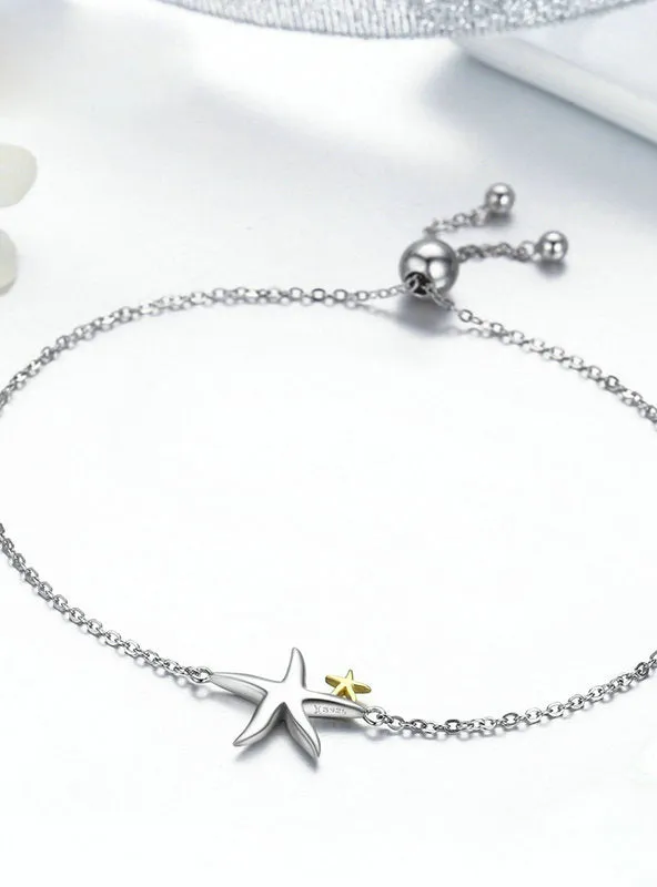 925 Sterling Silver Starfish Fairy Tale Chain Link