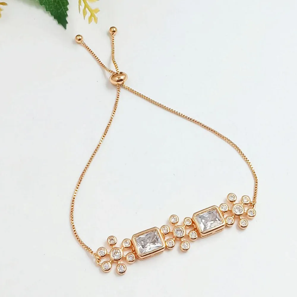 Aamrapali  Rose Gold Plated Austrian Stone Adjustable Bracelet