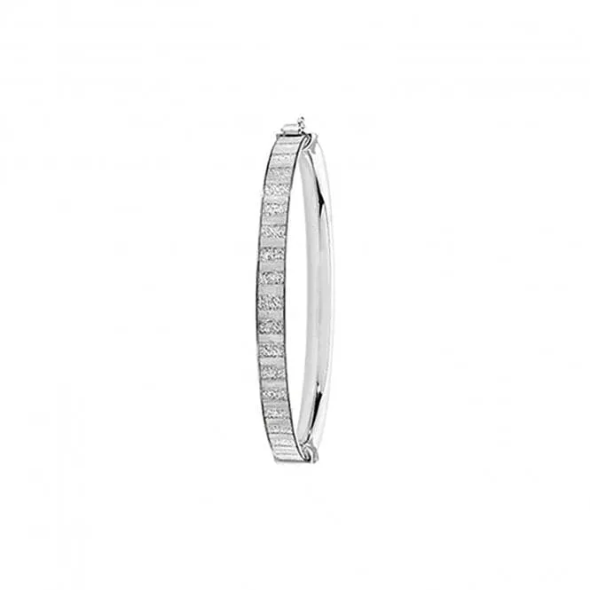 Acotis Silver Babies Oval Moondust Bangle G4392