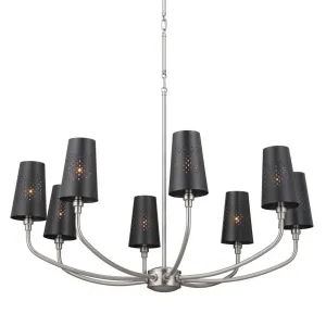 Adeena 37 in. 8 Lights Chandelier Pewter finish