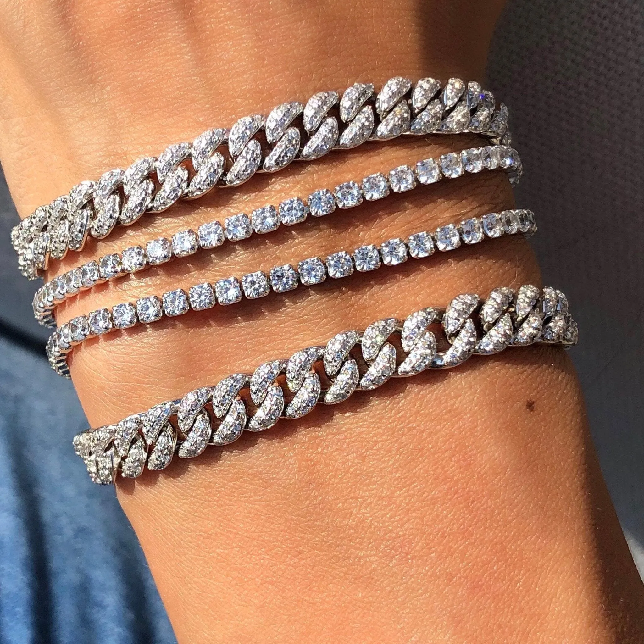 Adjustable Pave Curb Link Bracelet