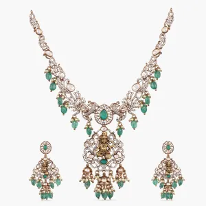 Akhila Moissanite Silver Necklace Set