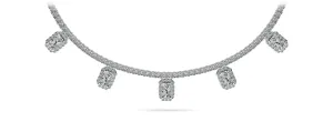 Alluring Diamond Tennis Lab-Grown Diamond Necklace with 9.36 ct.(finished) 6x4mm, 1mm, 2.2mm