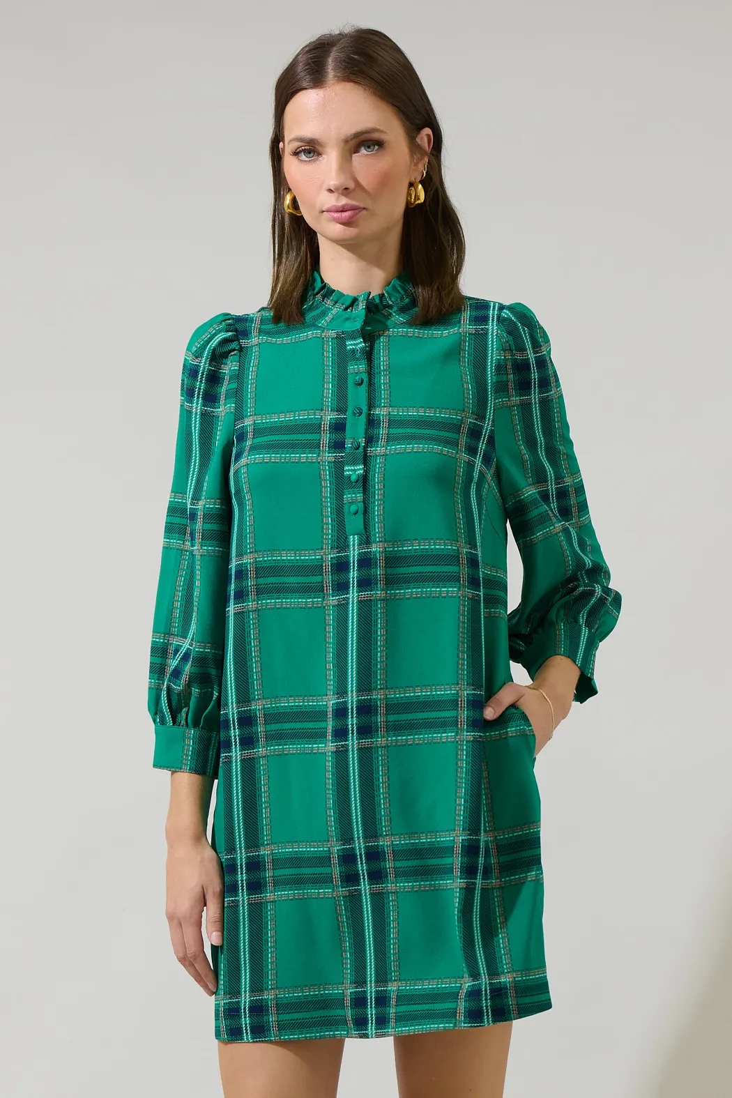 Always Hope Jade Plaid Dress