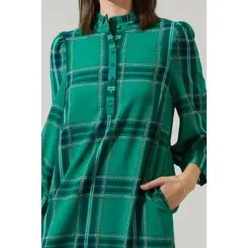 Always Hope Jade Plaid Dress