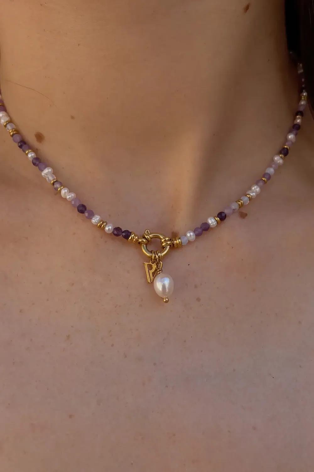 Amalfi Lilac Bead Set Gold