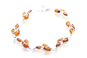 Amber Statement Leaf Link Bracelet | Handcrafted Sterling Silver - Nature-Inspired Elegance