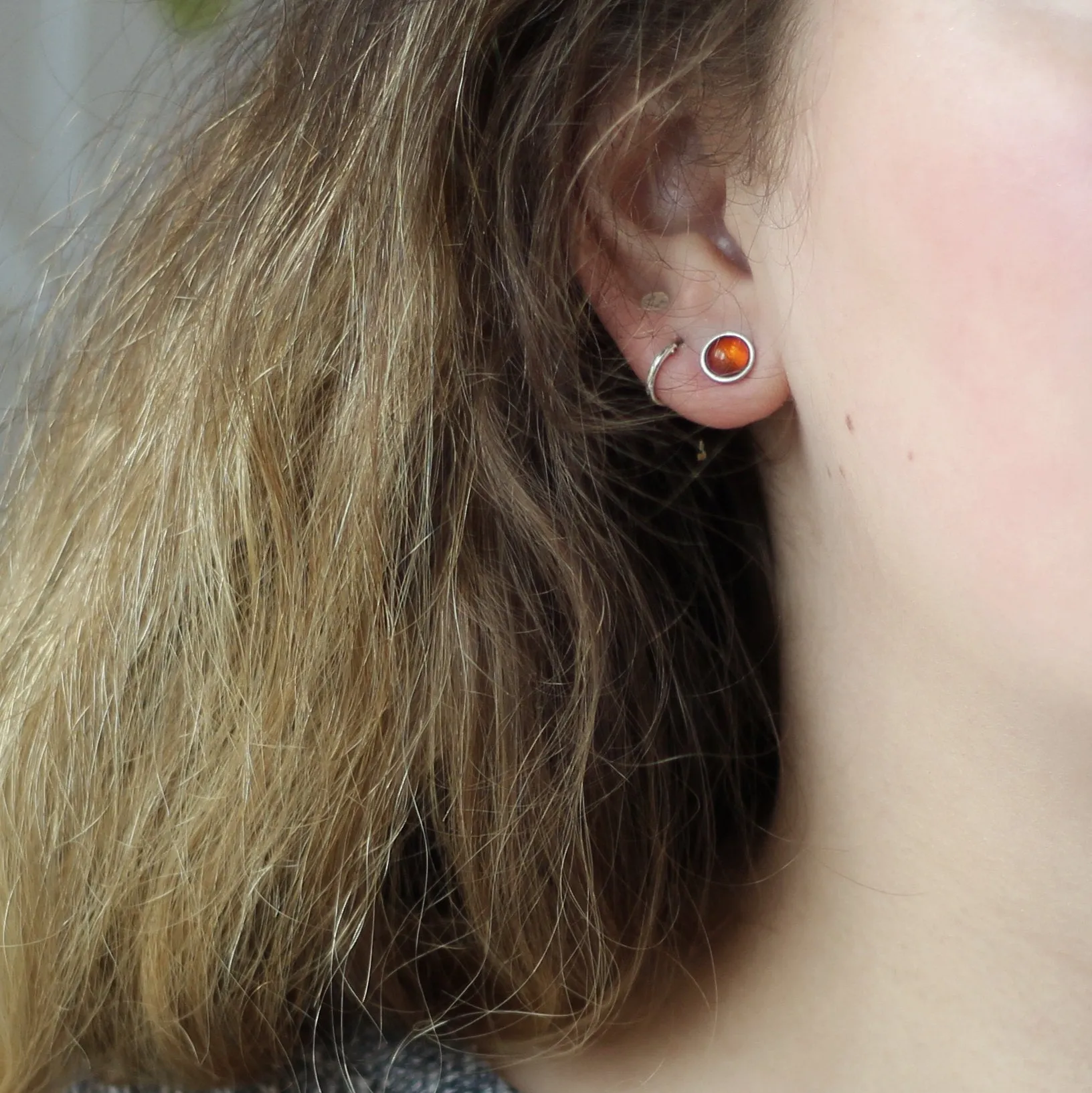 Amber Studs