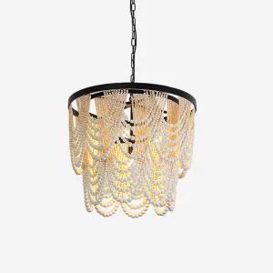 Amelia Wood Bead Chandelier