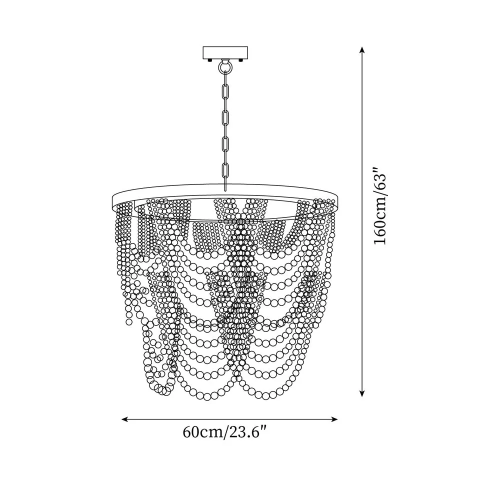 Amelia Wood Bead Chandelier