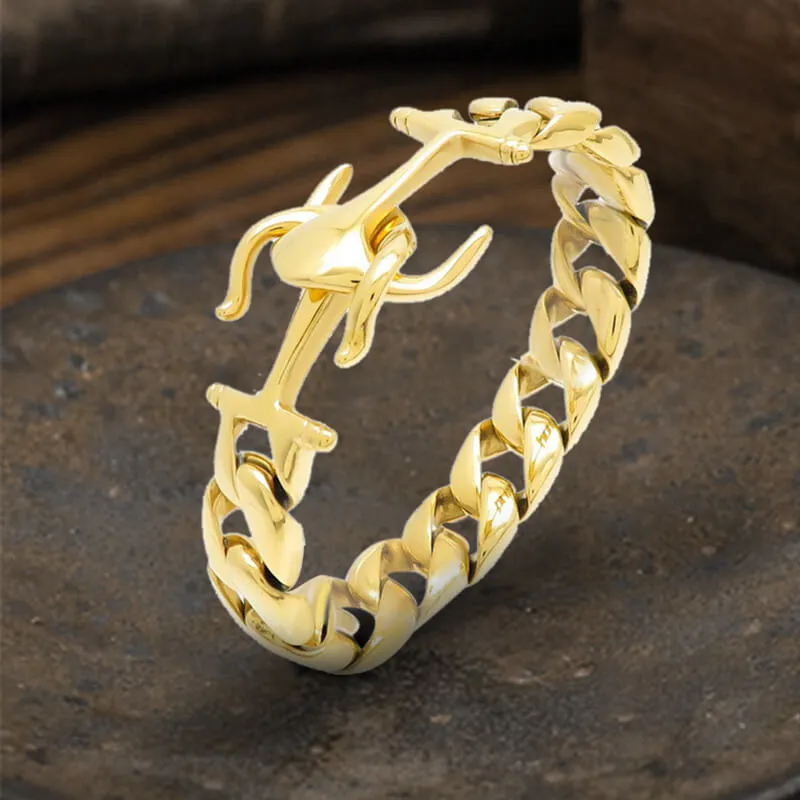 Anchor Cuban Chain Stainless Steel Marine Bracelet