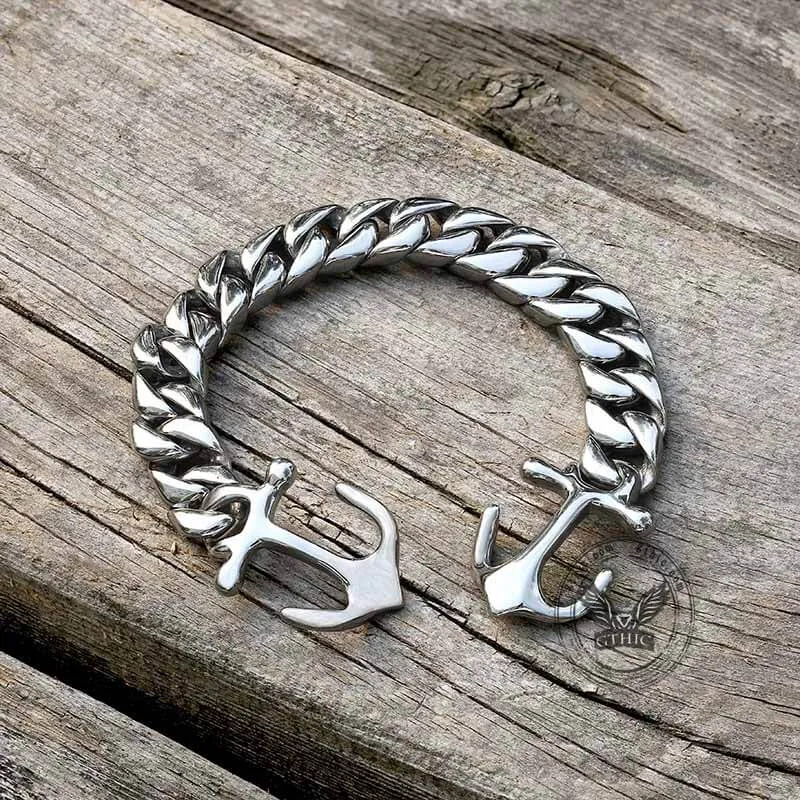 Anchor Cuban Chain Stainless Steel Marine Bracelet