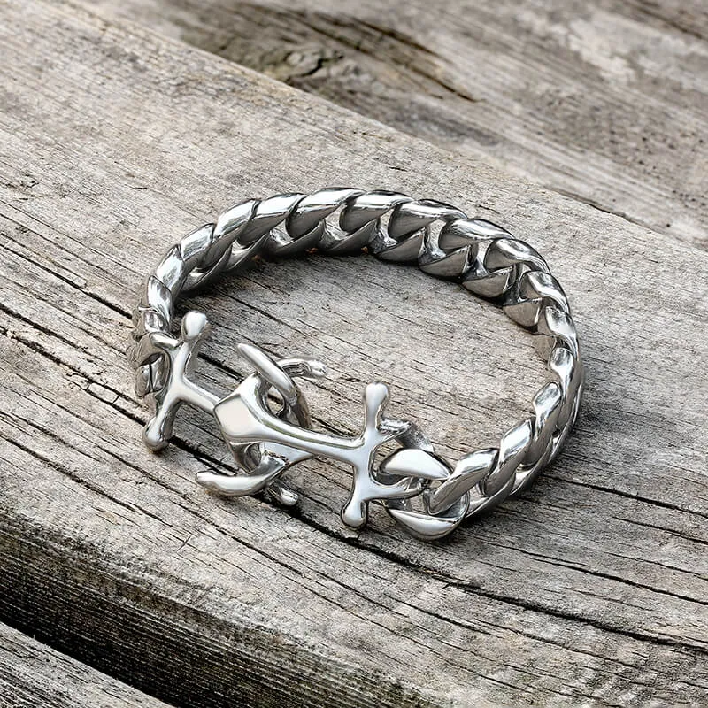 Anchor Cuban Chain Stainless Steel Marine Bracelet