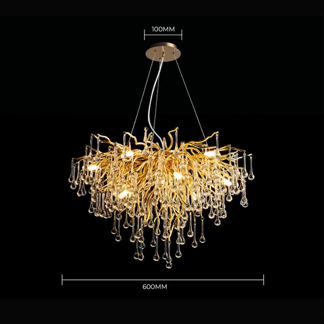 ANKUR TREE BRANCH RAIN DROP MODERN CRYSTAL CHANDELIER