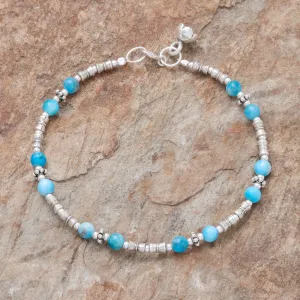 Antique Hill Tribe Hill Tribe Apatite Beaded Bracelet from Thailand