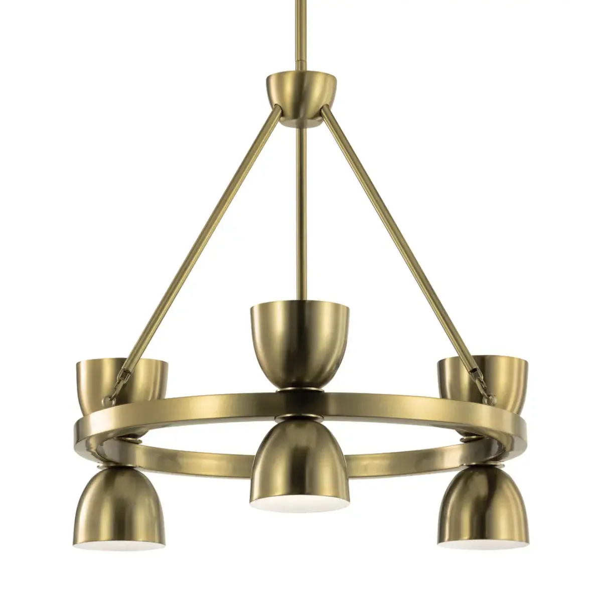 Baland 22 in. 6 Lights LED Chandelier Brass Finish