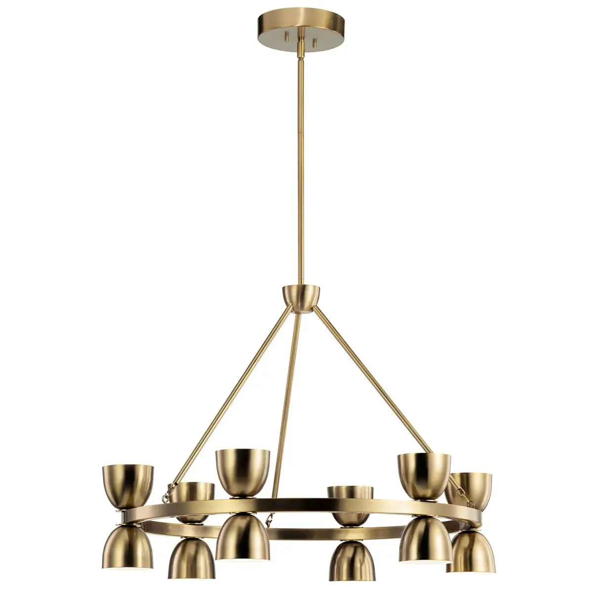 Baland 31 in. 12 Lights LED Chandelier Brass Finish