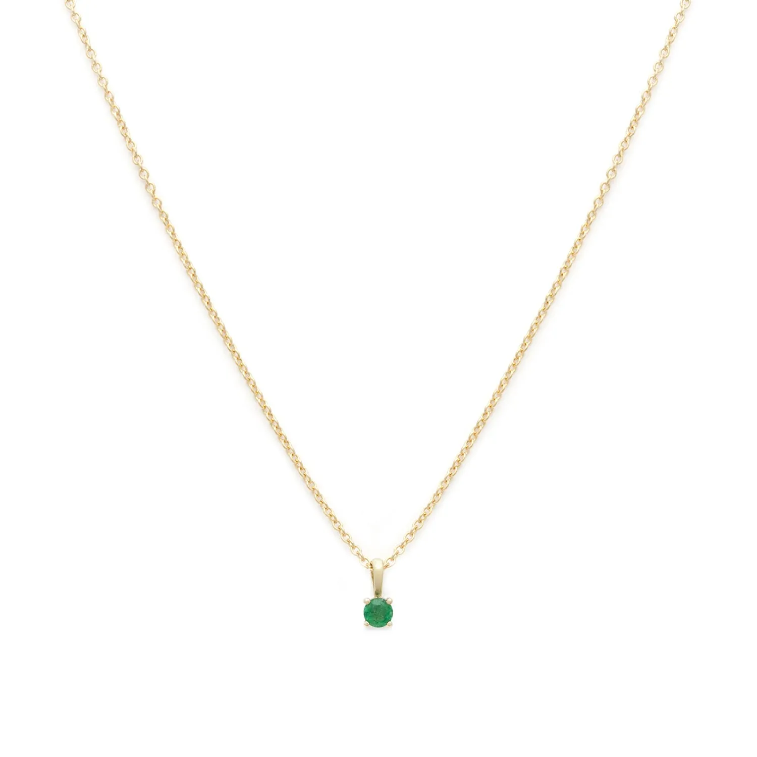 Birthstone Necklace | Gold & Emerald