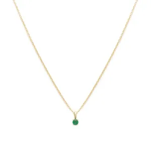 Birthstone Necklace | Gold & Emerald