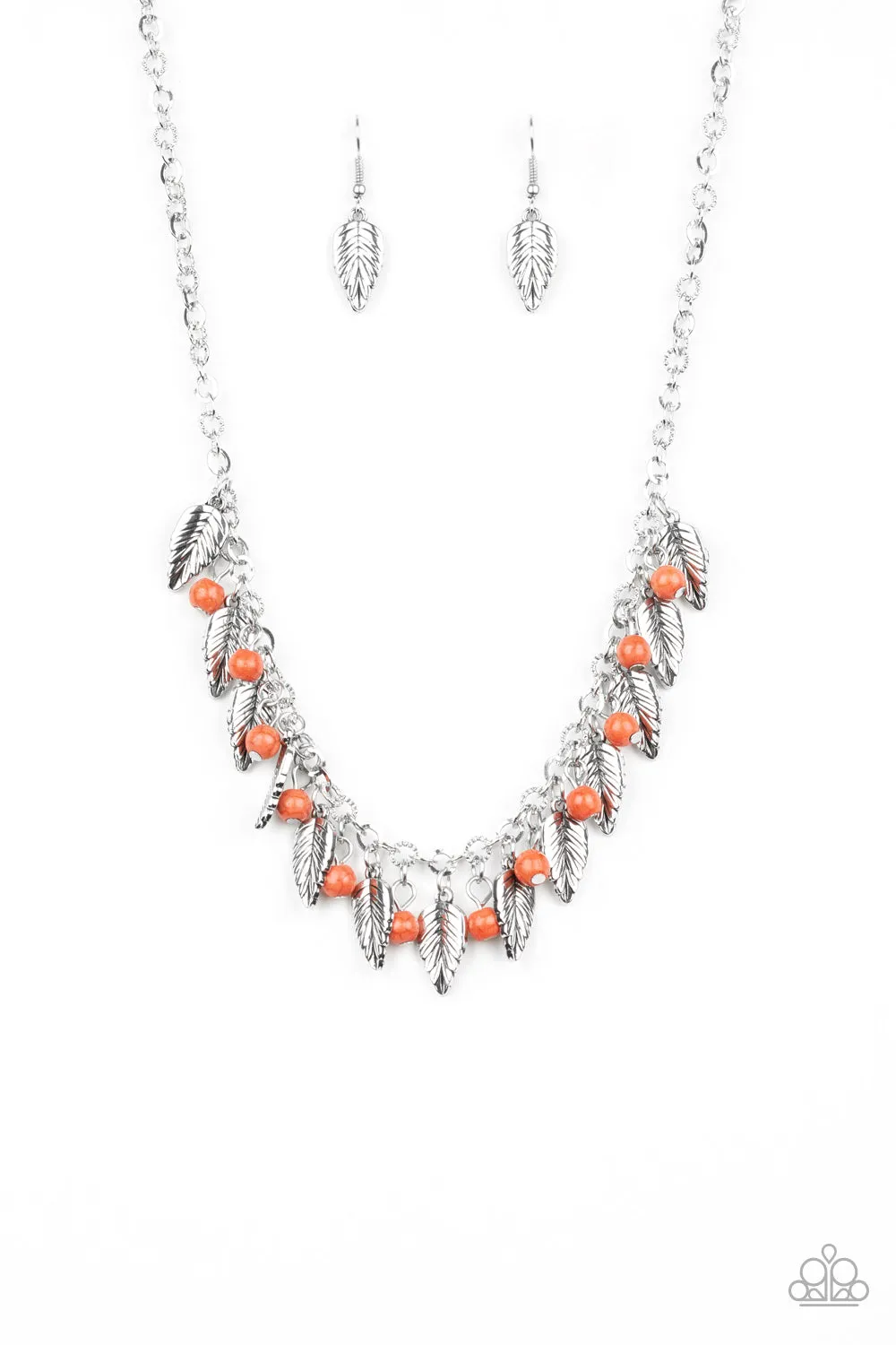 Boldly Airborne - Orange Necklace