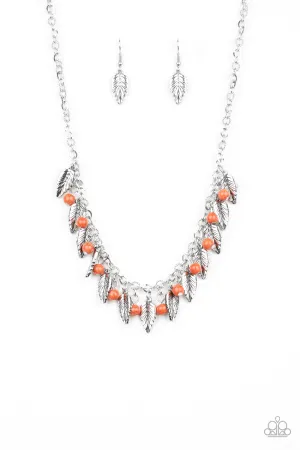 Boldly Airborne - Orange Necklace